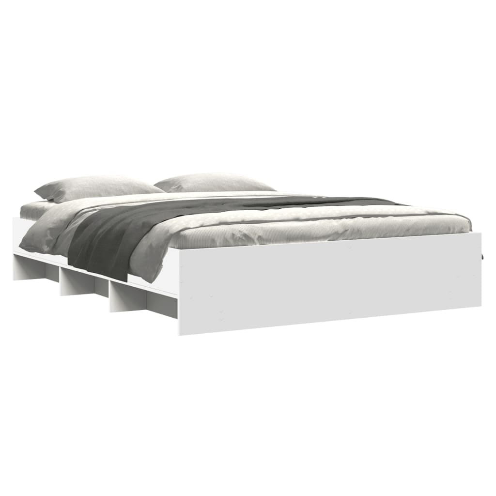 Bedframe bewerkt hout wit 150x200 cm is nu te koop bij PeponiXL, paradijselijk wonen!