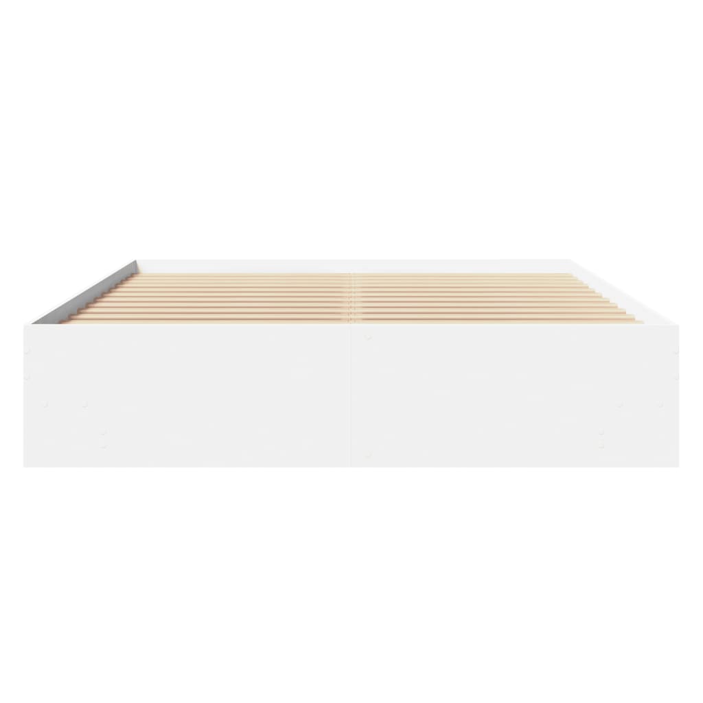 Bedframe bewerkt hout wit 150x200 cm is nu te koop bij PeponiXL, paradijselijk wonen!