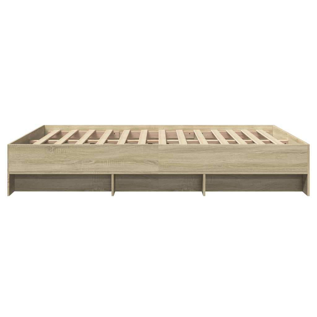 Bedframe zonder matras hout sonoma eikenkleurig 150x200 cm is nu te koop bij PeponiXL, paradijselijk wonen!