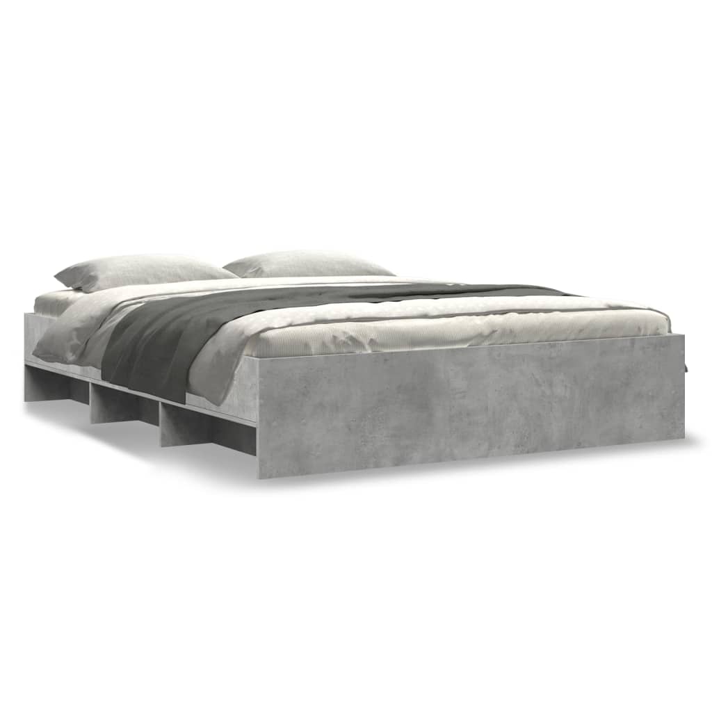 Bedframe bewerkt hout betongrijs 150x200 cm is nu te koop bij PeponiXL, paradijselijk wonen!