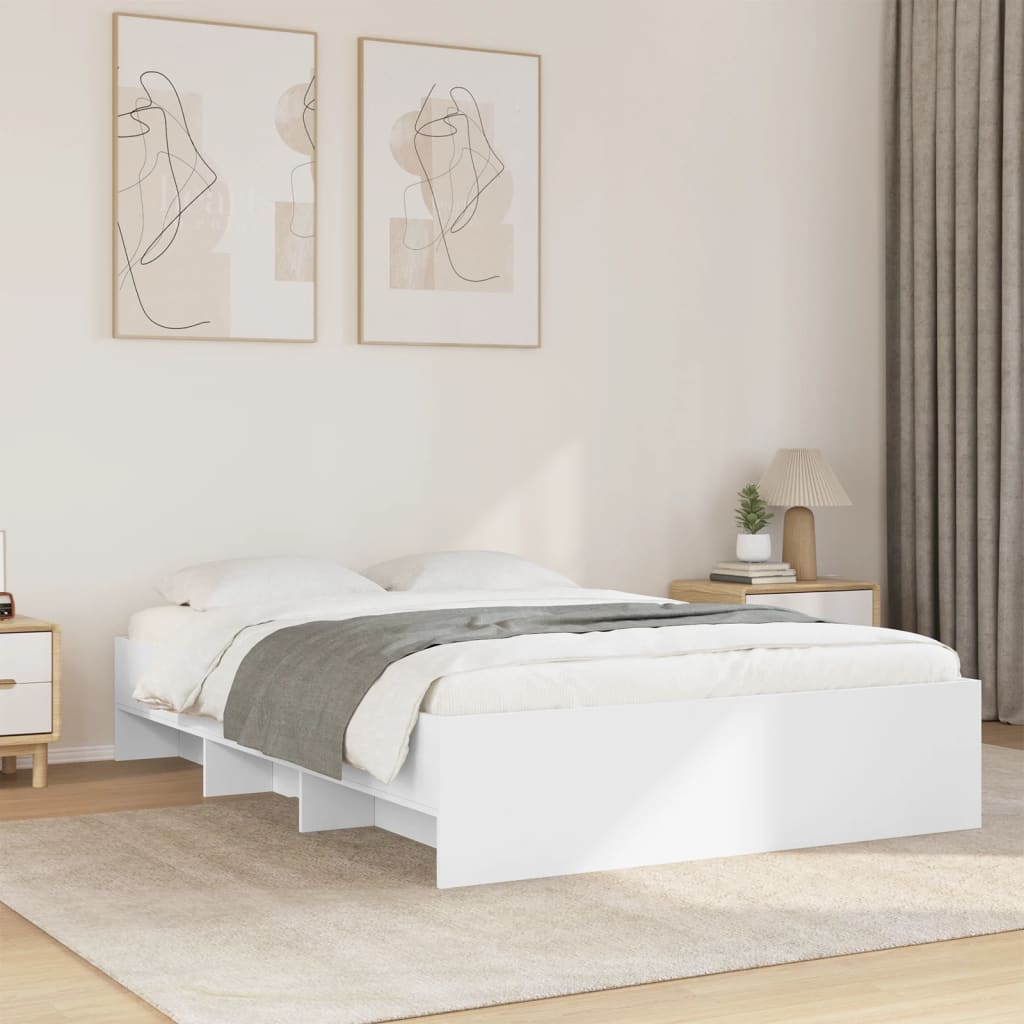 Bedframe bewerkt hout wit 140x200 cm is nu te koop bij PeponiXL, paradijselijk wonen!