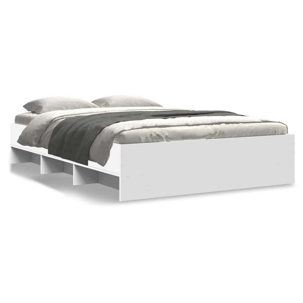 Bedframe bewerkt hout wit 140x200 cm is nu te koop bij PeponiXL, paradijselijk wonen!