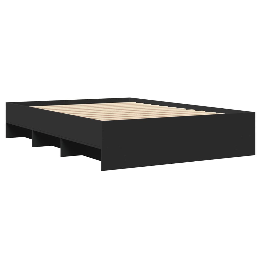 Bedframe bewerkt hout zwart 140x200 cm is nu te koop bij PeponiXL, paradijselijk wonen!