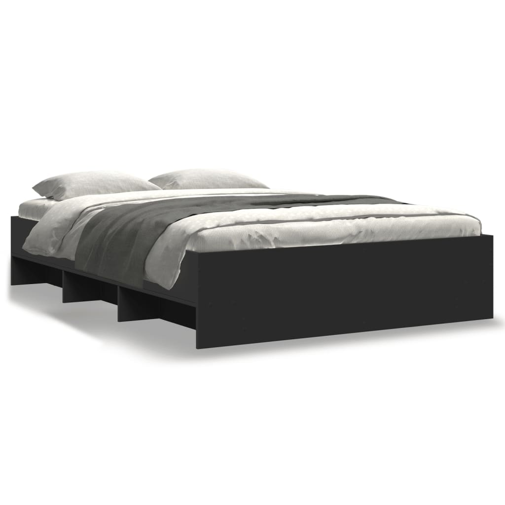 Bedframe bewerkt hout zwart 140x200 cm is nu te koop bij PeponiXL, paradijselijk wonen!