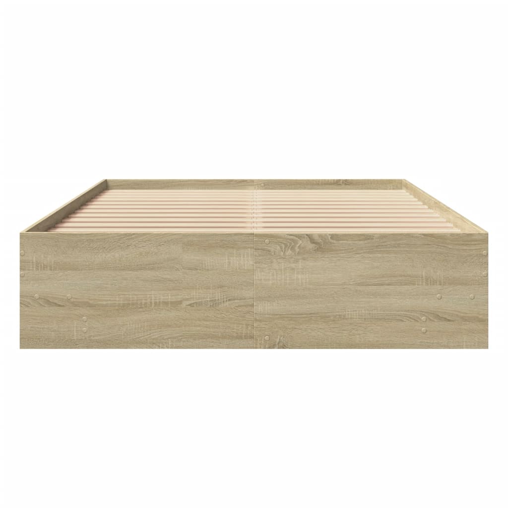 Bedframe zonder matras hout sonoma eikenkleurig 140x200 cm is nu te koop bij PeponiXL, paradijselijk wonen!
