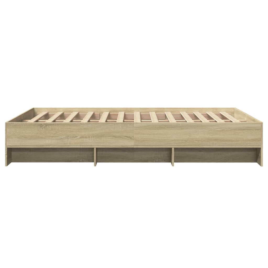 Bedframe zonder matras hout sonoma eikenkleurig 140x200 cm is nu te koop bij PeponiXL, paradijselijk wonen!