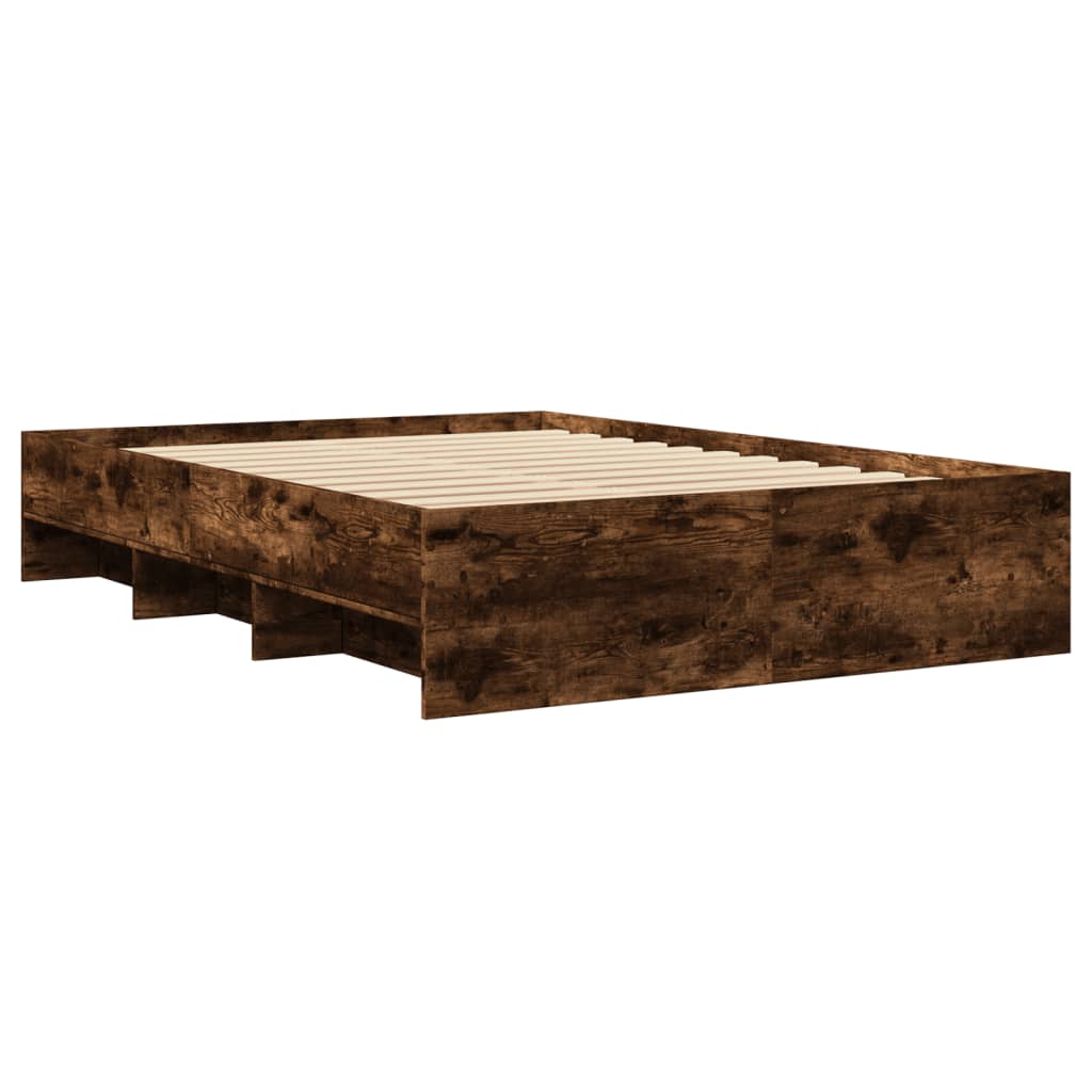 Bedframe zonder matras hout gerookt eikenkleurig 140x200 cm is nu te koop bij PeponiXL, paradijselijk wonen!