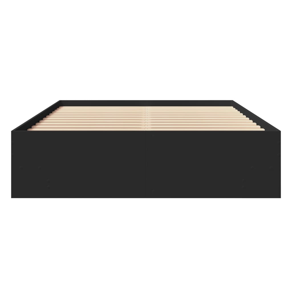 Bedframe bewerkt hout zwart 120x200 cm is nu te koop bij PeponiXL, paradijselijk wonen!