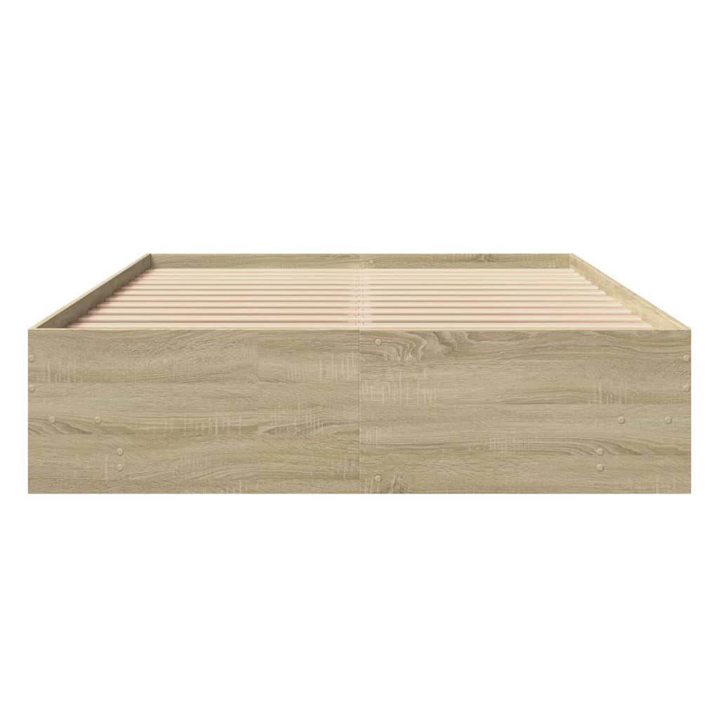 Bedframe zonder matras hout sonoma eikenkleurig 120x200 cm is nu te koop bij PeponiXL, paradijselijk wonen!