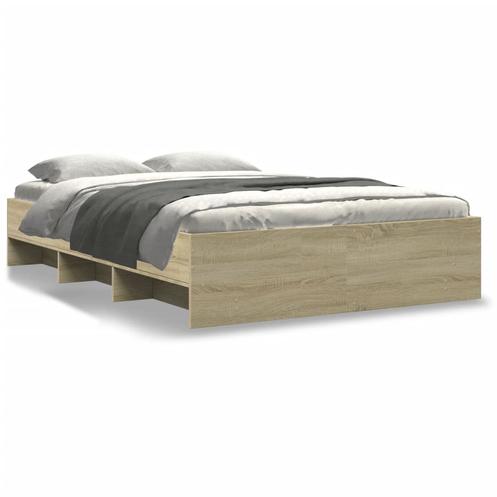 Bedframe zonder matras hout sonoma eikenkleurig 120x200 cm is nu te koop bij PeponiXL, paradijselijk wonen!