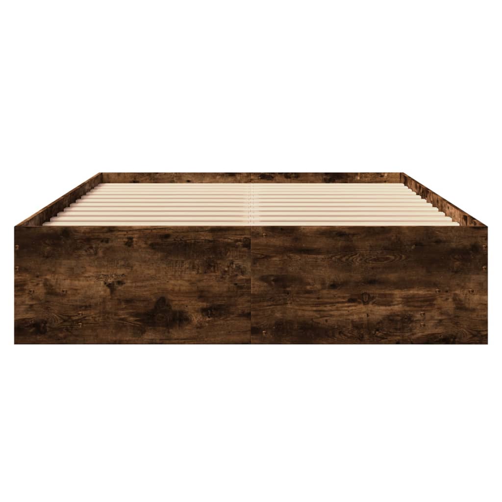 Bedframe zonder matras hout gerookt eikenkleurig 120x200 cm is nu te koop bij PeponiXL, paradijselijk wonen!
