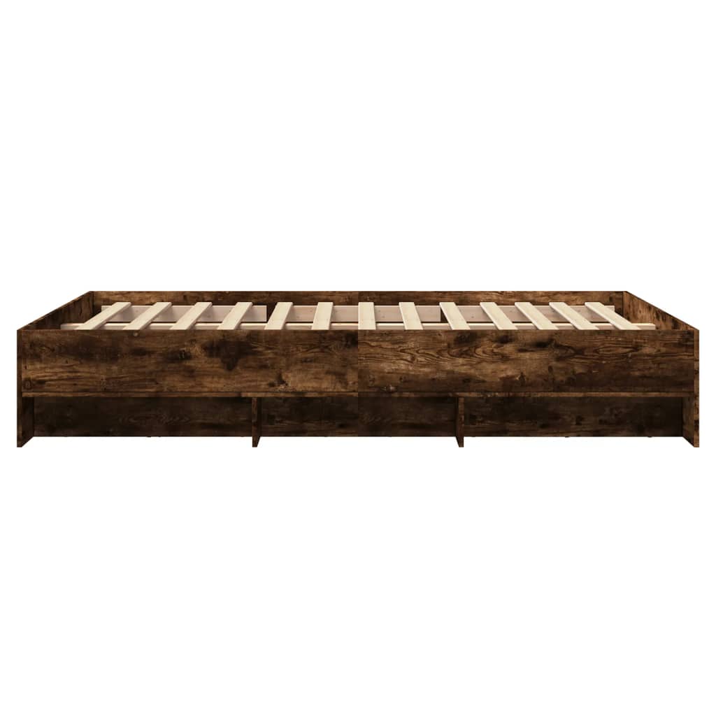 Bedframe zonder matras hout gerookt eikenkleurig 120x200 cm is nu te koop bij PeponiXL, paradijselijk wonen!