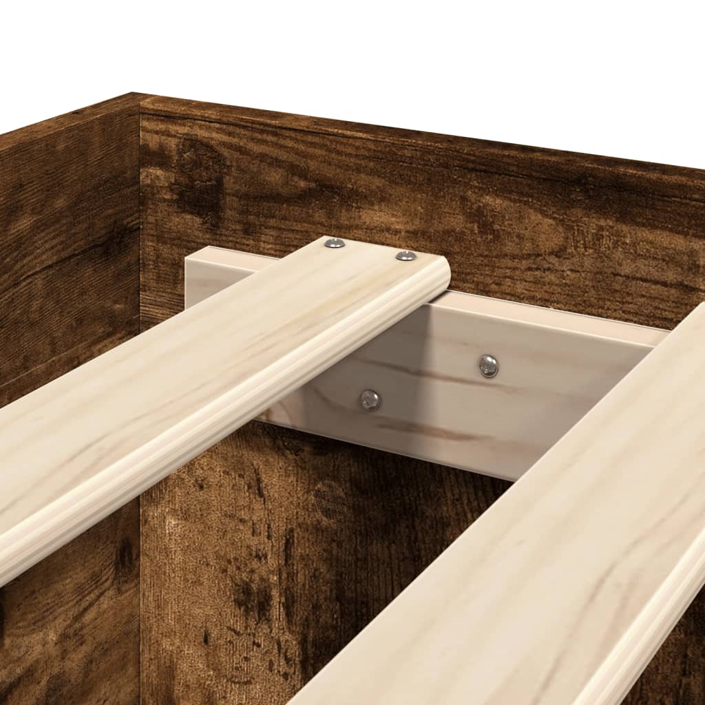 Bedframe zonder matras hout gerookt eikenkleurig 120x200 cm is nu te koop bij PeponiXL, paradijselijk wonen!