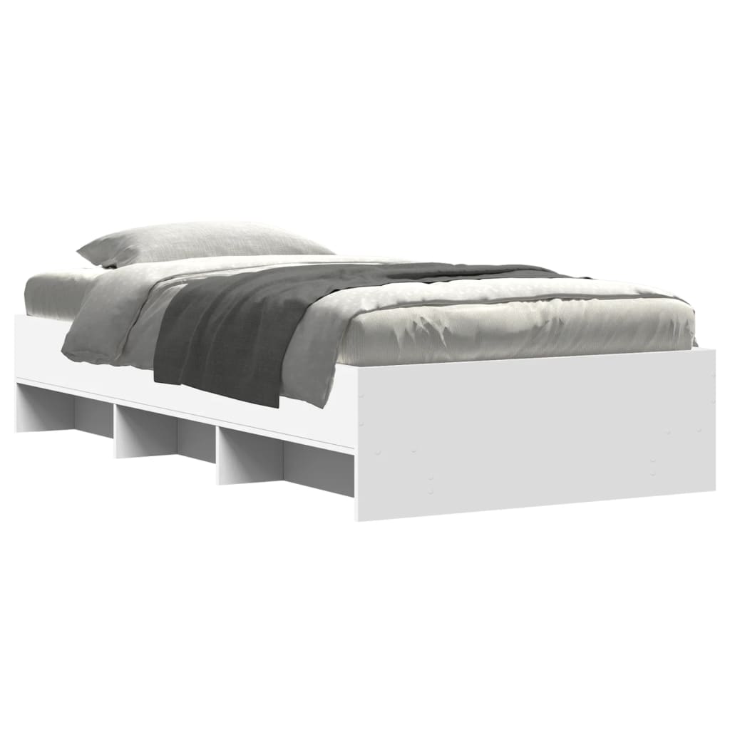 Bedframe bewerkt hout wit 100x200 cm is nu te koop bij PeponiXL, paradijselijk wonen!