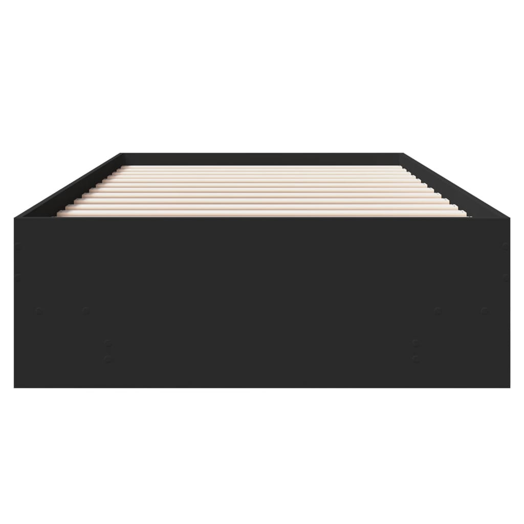 Bedframe bewerkt hout zwart 100x200 cm is nu te koop bij PeponiXL, paradijselijk wonen!
