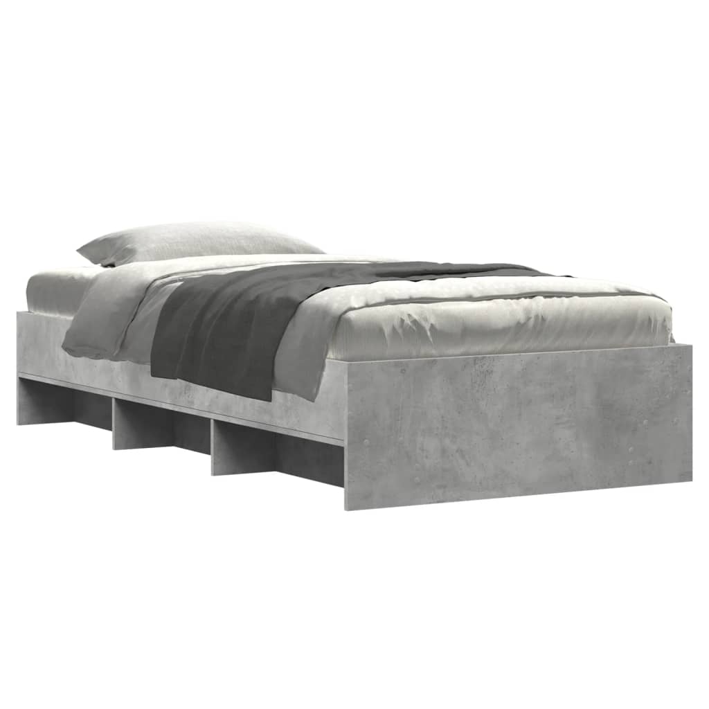 Bedframe bewerkt hout betongrijs 100x200 cm is nu te koop bij PeponiXL, paradijselijk wonen!