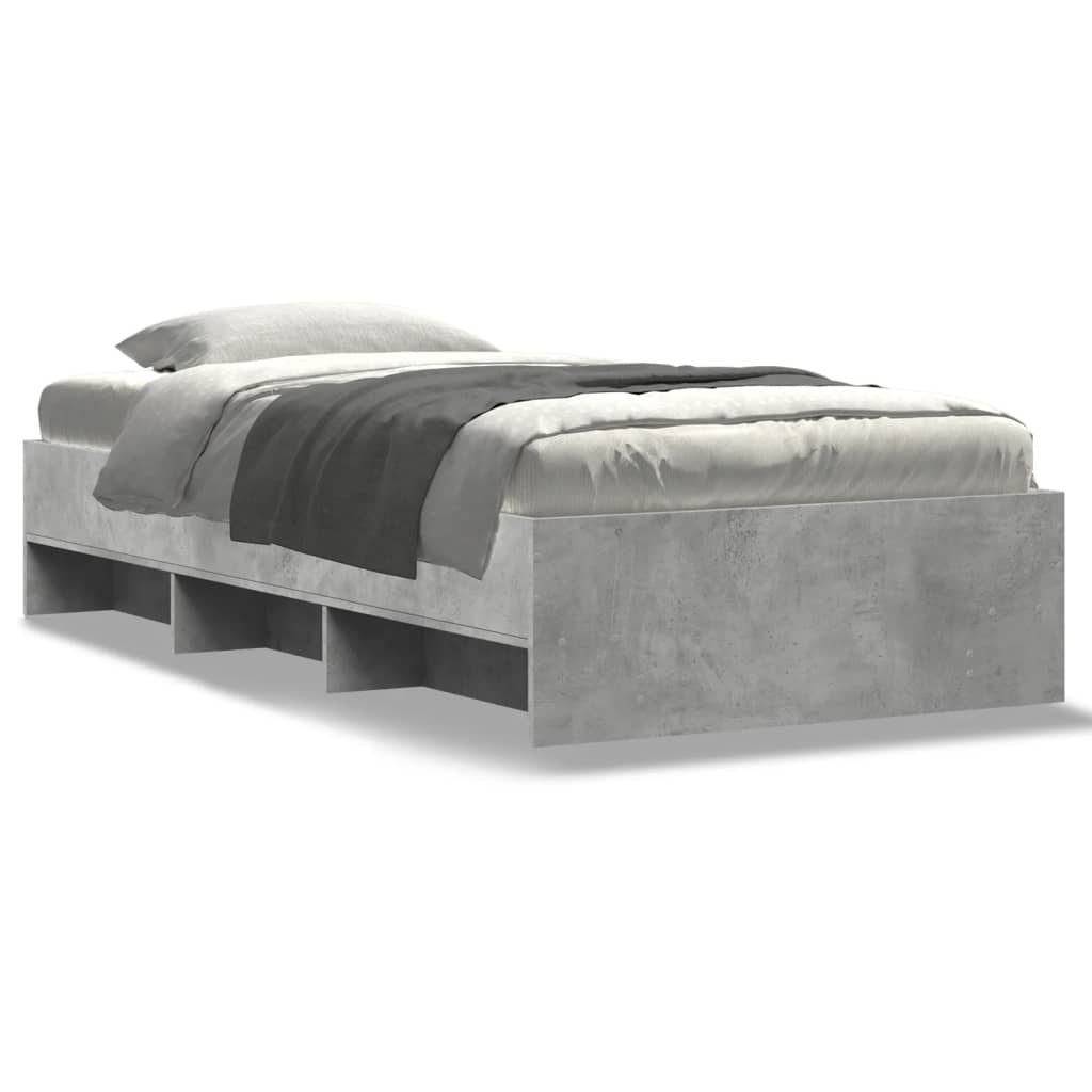 Bedframe bewerkt hout betongrijs 100x200 cm is nu te koop bij PeponiXL, paradijselijk wonen!