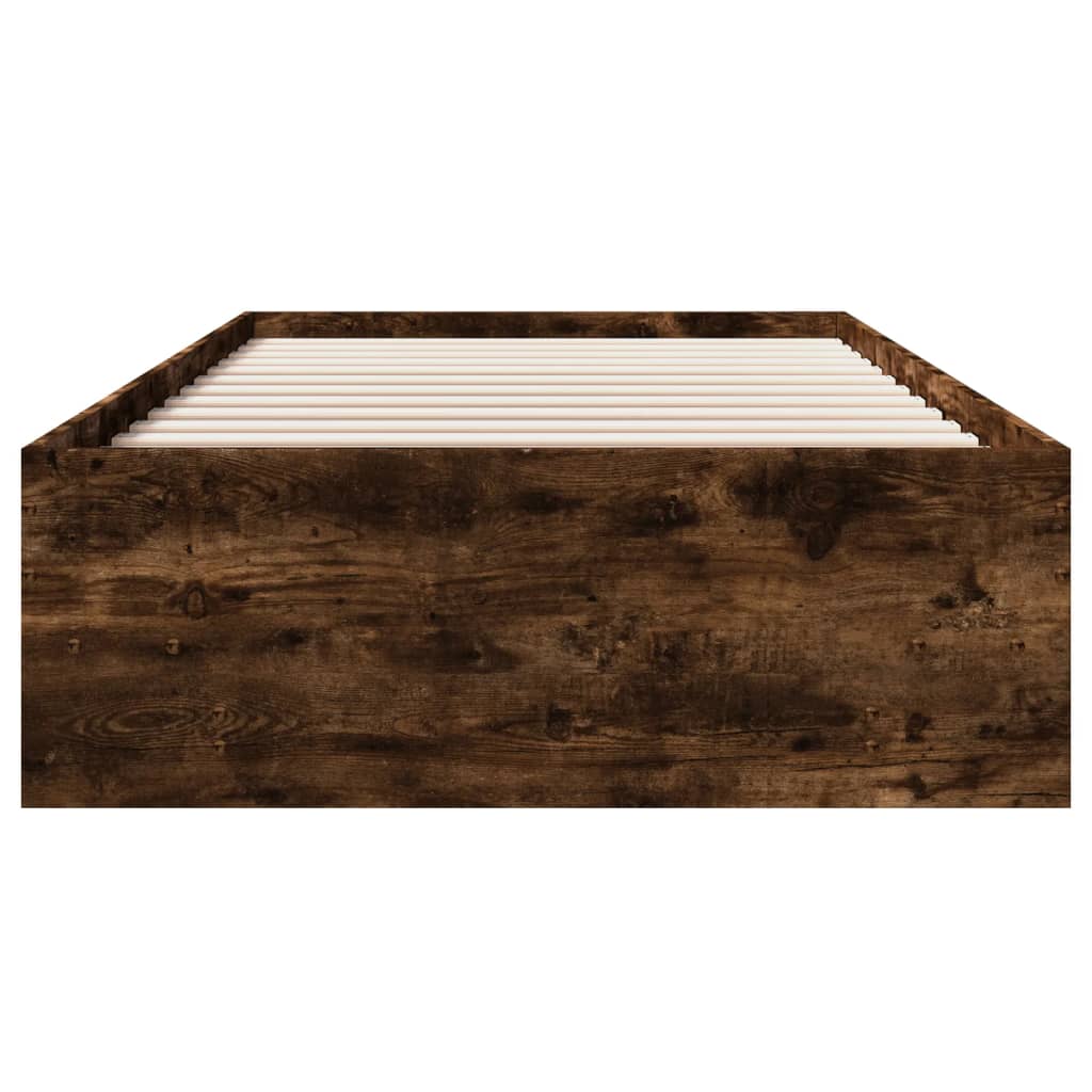 Bedframe zonder matras hout gerookt eikenkleurig 100x200 cm is nu te koop bij PeponiXL, paradijselijk wonen!