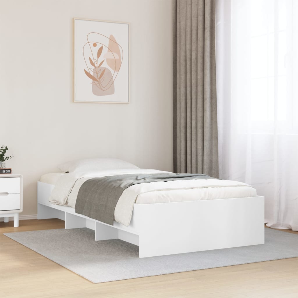 Bedframe bewerkt hout wit 90x200 cm is nu te koop bij PeponiXL, paradijselijk wonen!