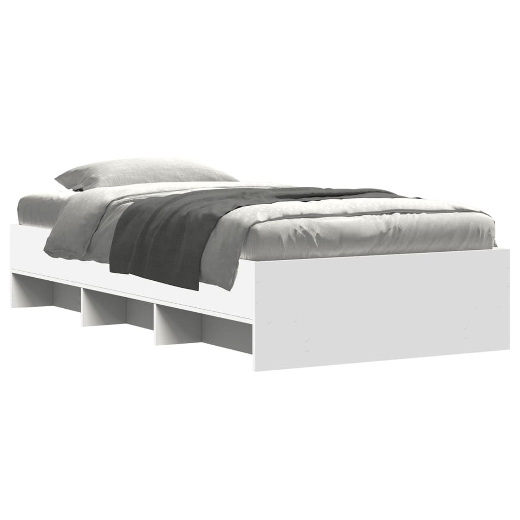 Bedframe bewerkt hout wit 90x200 cm is nu te koop bij PeponiXL, paradijselijk wonen!