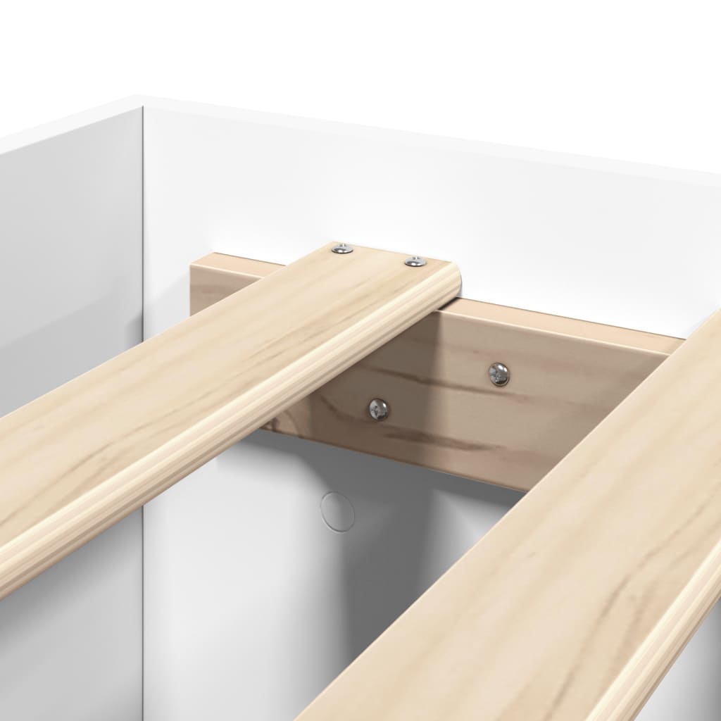 Bedframe bewerkt hout wit 90x200 cm is nu te koop bij PeponiXL, paradijselijk wonen!