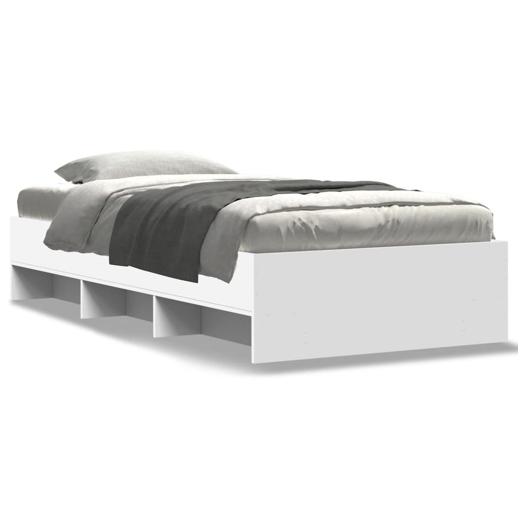 Bedframe bewerkt hout wit 90x200 cm is nu te koop bij PeponiXL, paradijselijk wonen!