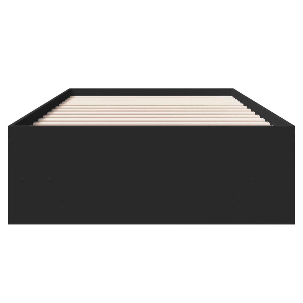 Bedframe bewerkt hout zwart 90x200 cm is nu te koop bij PeponiXL, paradijselijk wonen!
