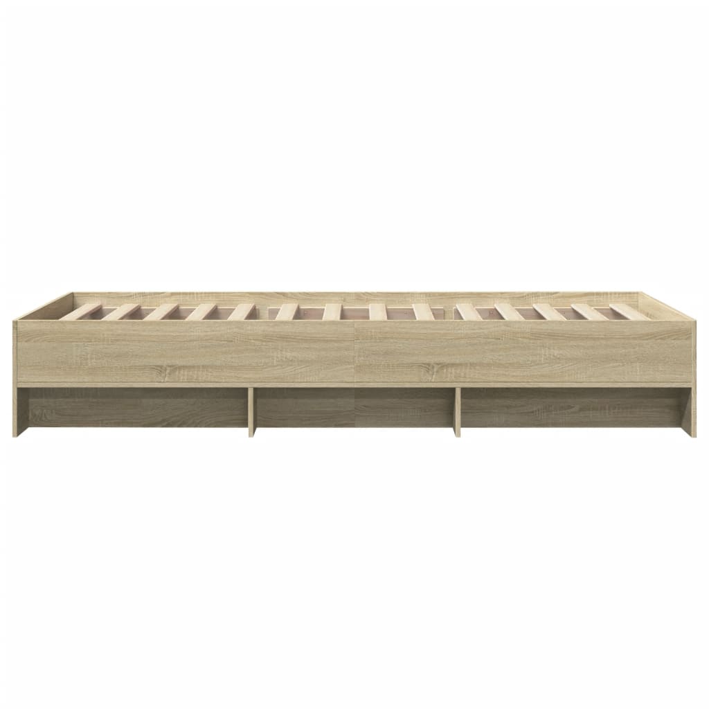 Bedframe zonder matras hout sonoma eikenkleurig 90x200 cm is nu te koop bij PeponiXL, paradijselijk wonen!