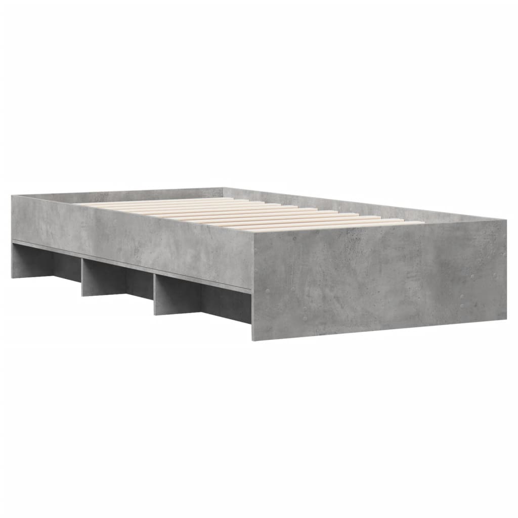 Bedframe bewerkt hout betongrijs 90x200 cm is nu te koop bij PeponiXL, paradijselijk wonen!