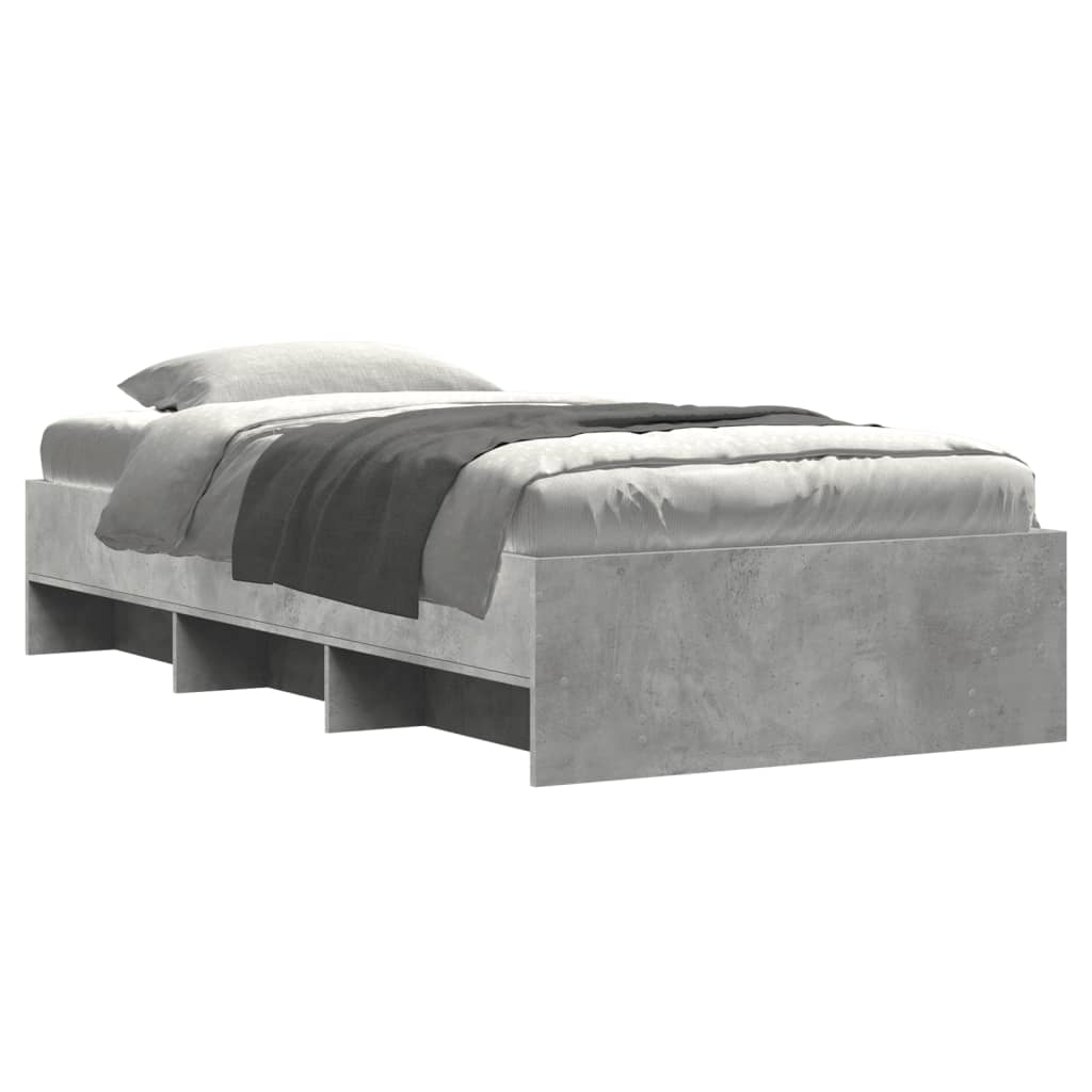 Bedframe bewerkt hout betongrijs 90x200 cm is nu te koop bij PeponiXL, paradijselijk wonen!