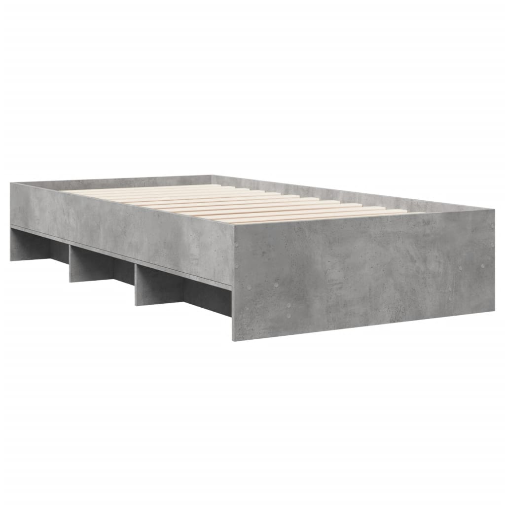 Bedframe bewerkt hout betongrijs 90x200 cm is nu te koop bij PeponiXL, paradijselijk wonen!