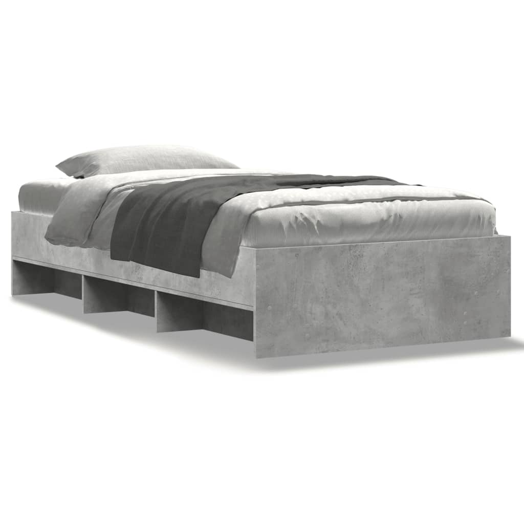 Bedframe bewerkt hout betongrijs 90x200 cm is nu te koop bij PeponiXL, paradijselijk wonen!