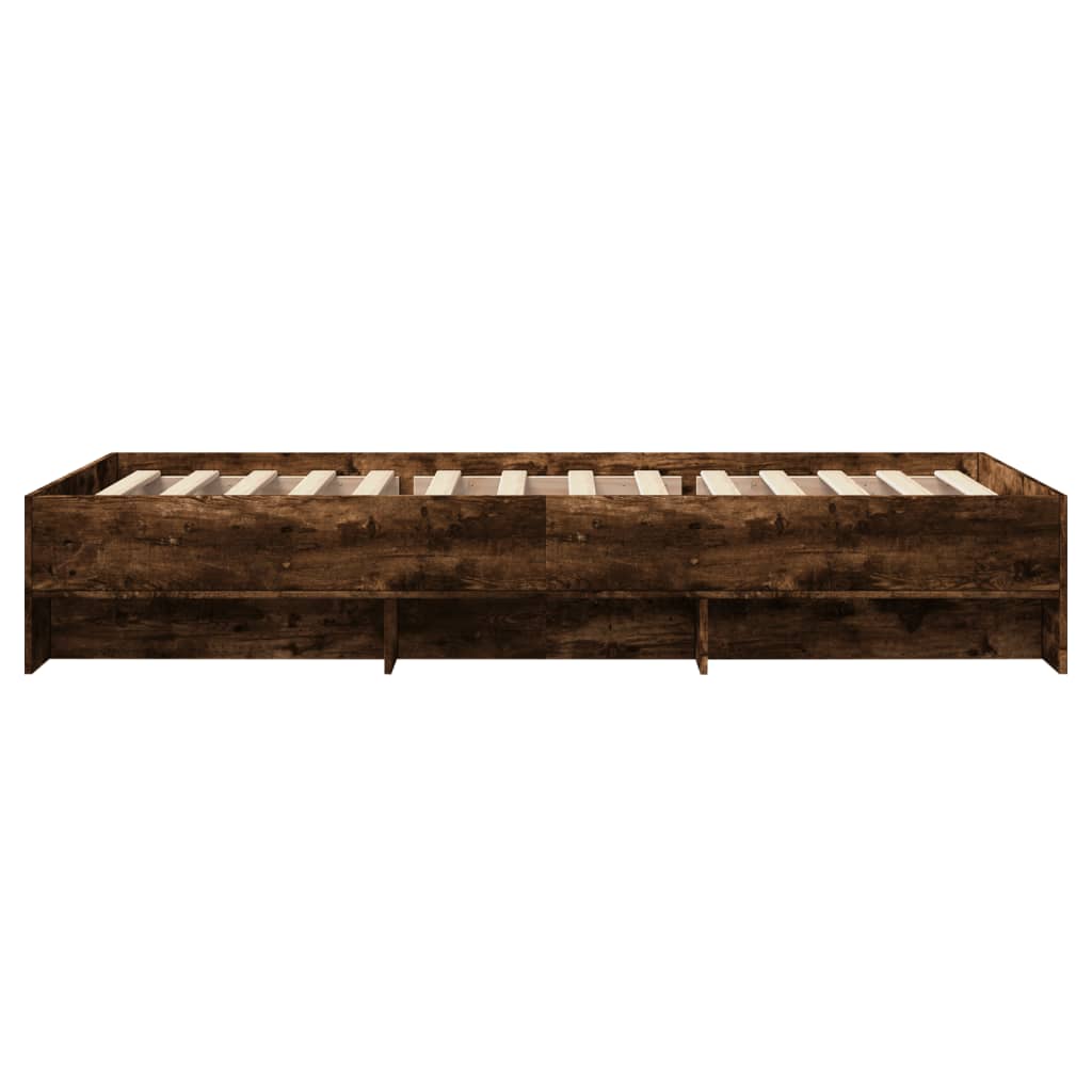 Bedframe zonder matras hout gerookt eikenkleurig 90x200 cm is nu te koop bij PeponiXL, paradijselijk wonen!