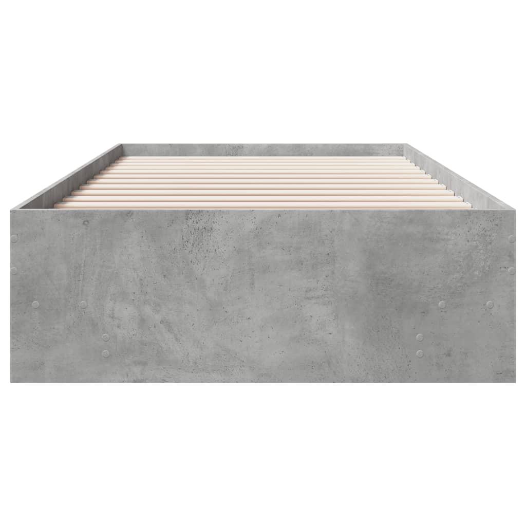 Bedframe bewerkt hout grijs sonoma eikenkleurig 90x200 cm is nu te koop bij PeponiXL, paradijselijk wonen!