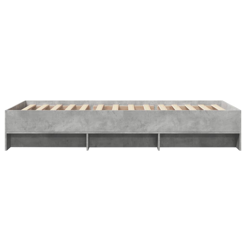 Bedframe bewerkt hout grijs sonoma eikenkleurig 90x200 cm is nu te koop bij PeponiXL, paradijselijk wonen!