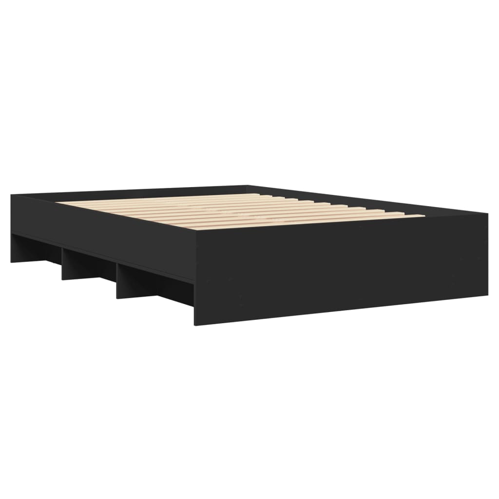 Bedframe bewerkt hout zwart 140x190 cm is nu te koop bij PeponiXL, paradijselijk wonen!
