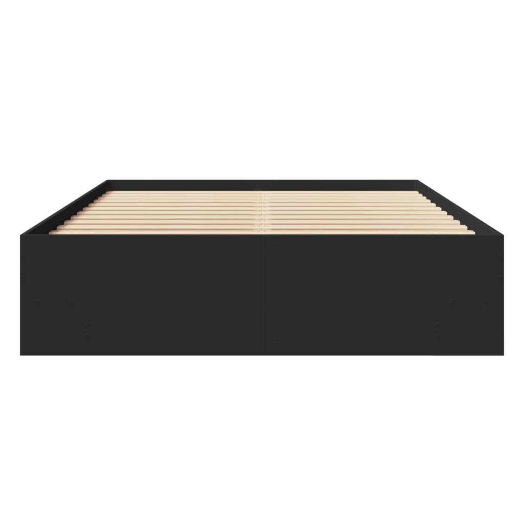 Bedframe bewerkt hout zwart 140x190 cm is nu te koop bij PeponiXL, paradijselijk wonen!