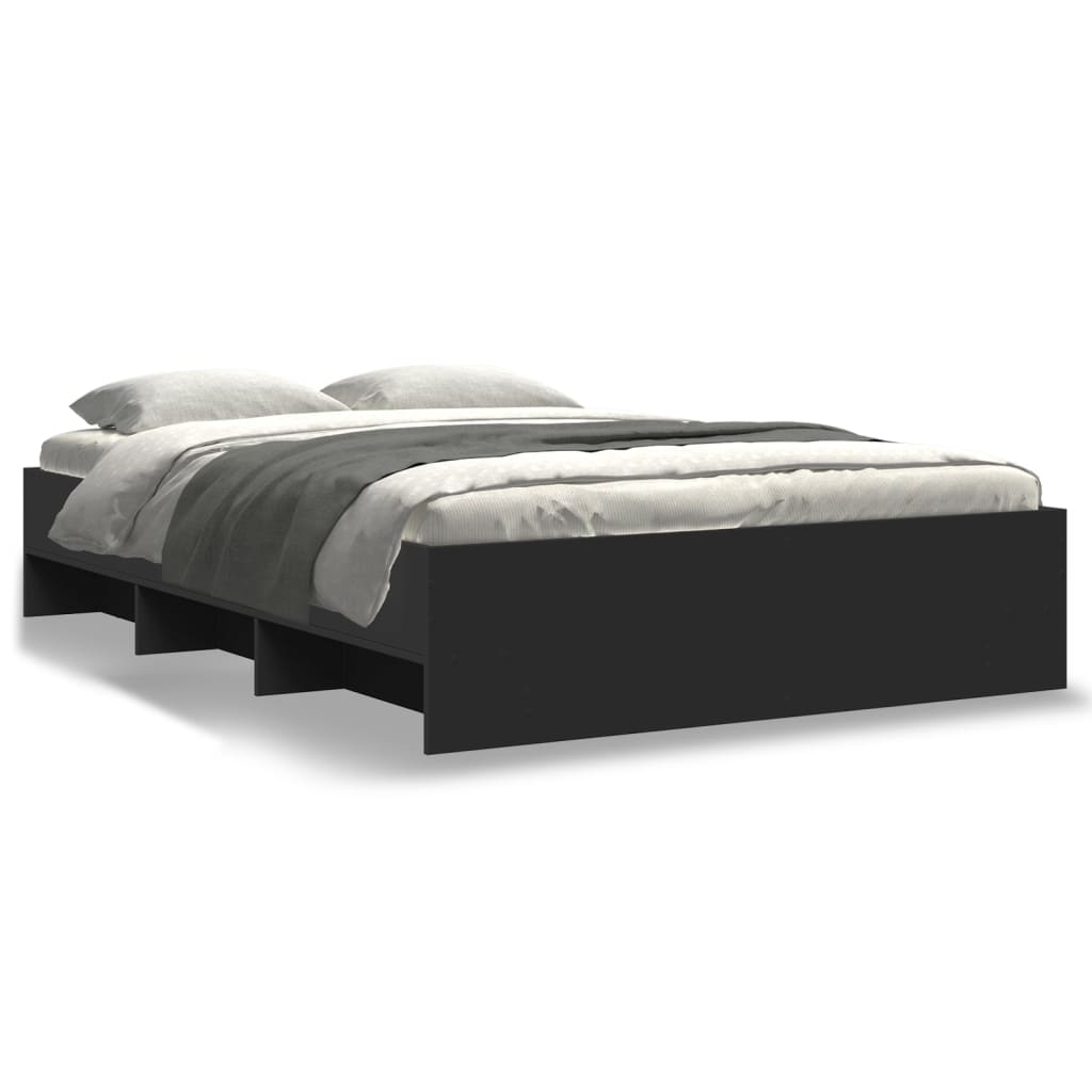 Bedframe bewerkt hout zwart 140x190 cm is nu te koop bij PeponiXL, paradijselijk wonen!