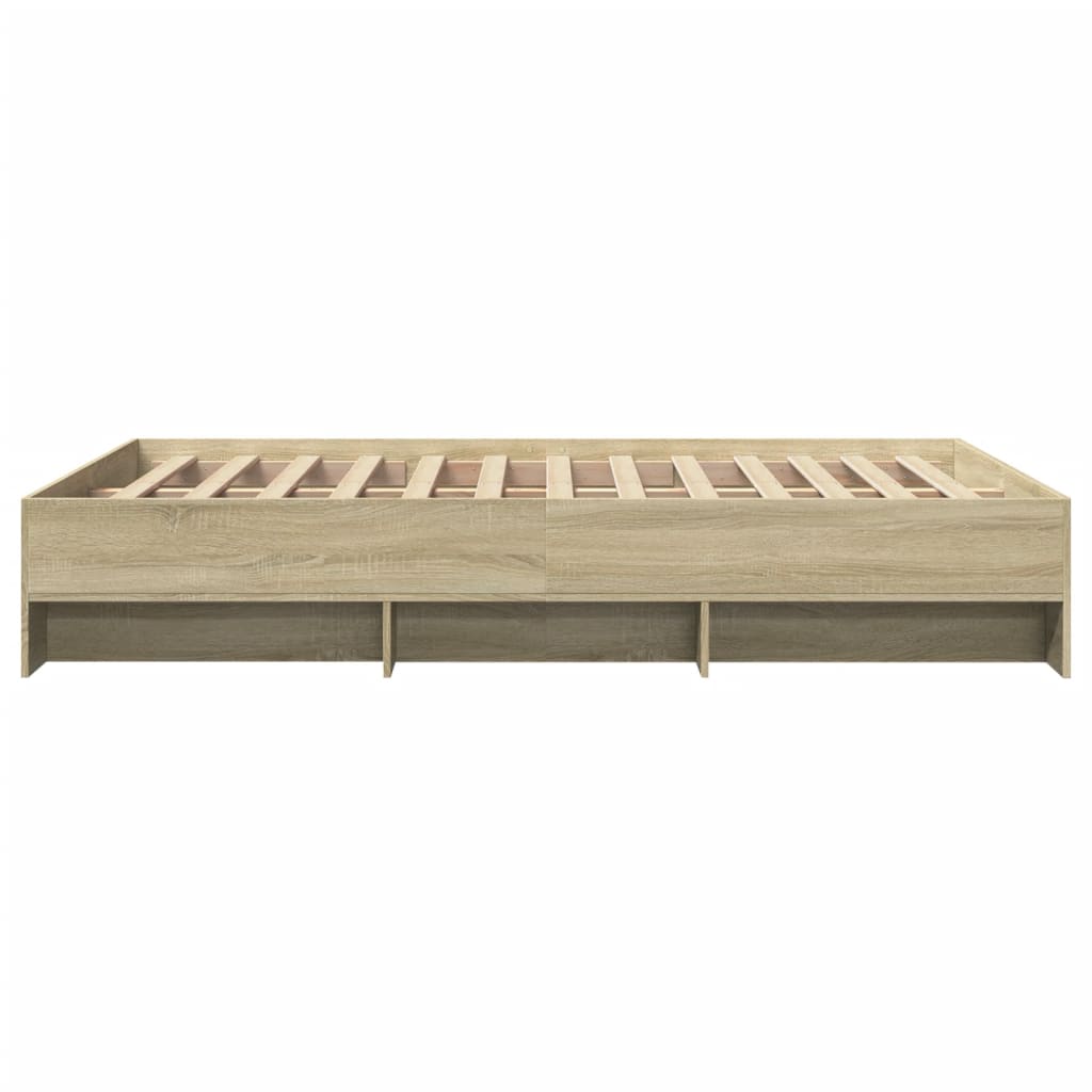 Bedframe zonder matras hout sonoma eikenkleurig 140x190 cm is nu te koop bij PeponiXL, paradijselijk wonen!