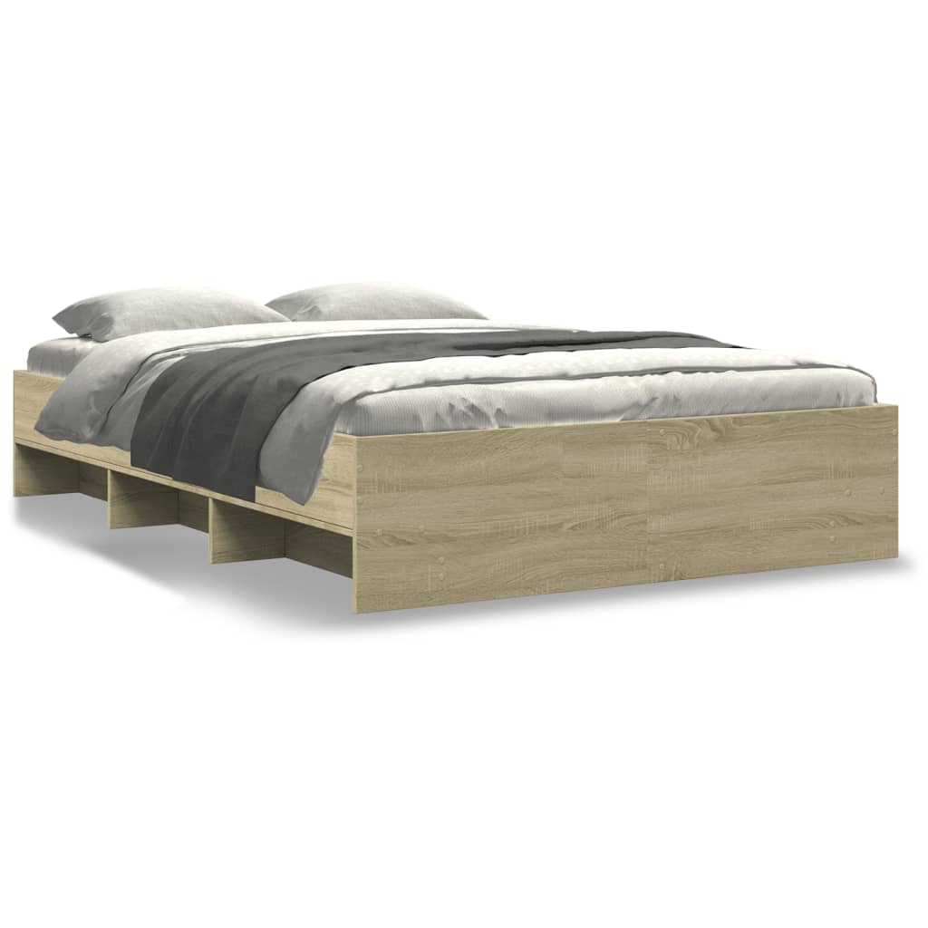 Bedframe zonder matras hout sonoma eikenkleurig 140x190 cm is nu te koop bij PeponiXL, paradijselijk wonen!