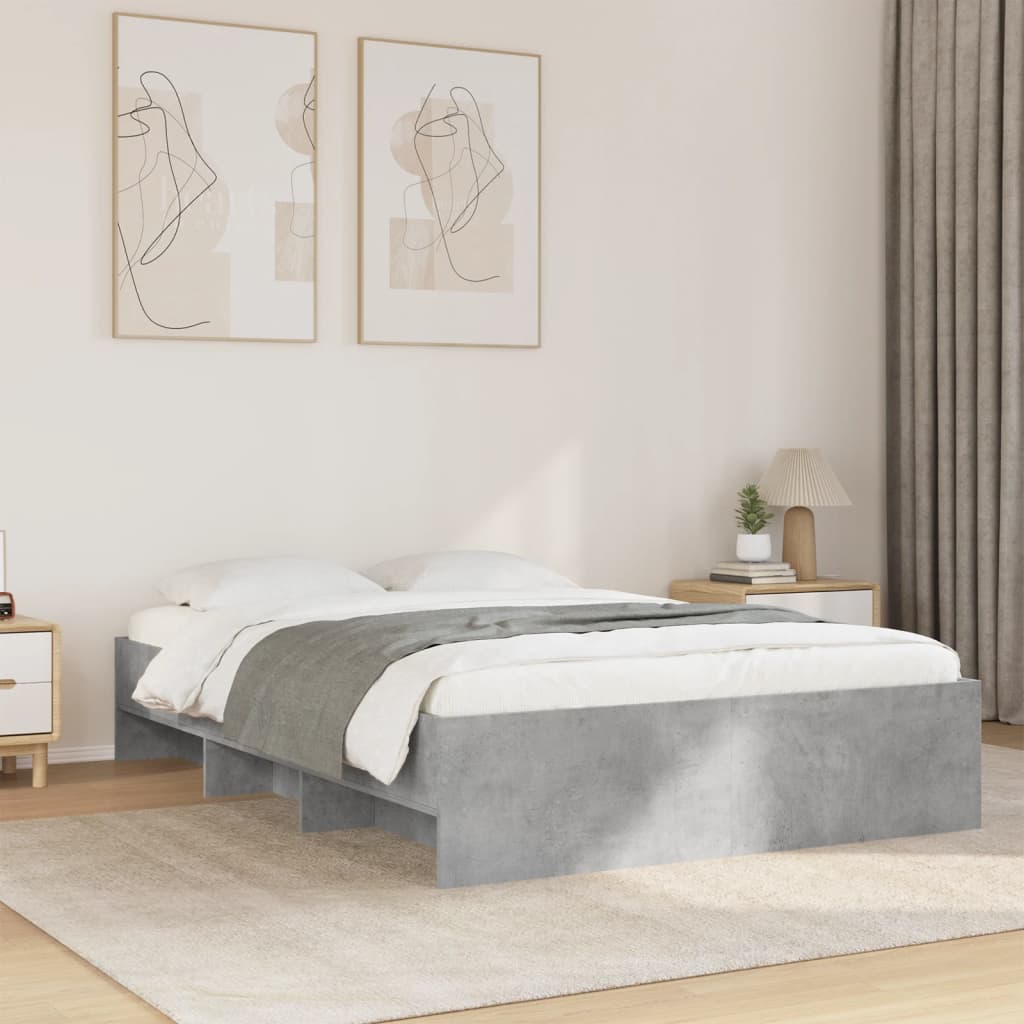 Bedframe bewerkt hout betongrijs 140x190 cm is nu te koop bij PeponiXL, paradijselijk wonen!