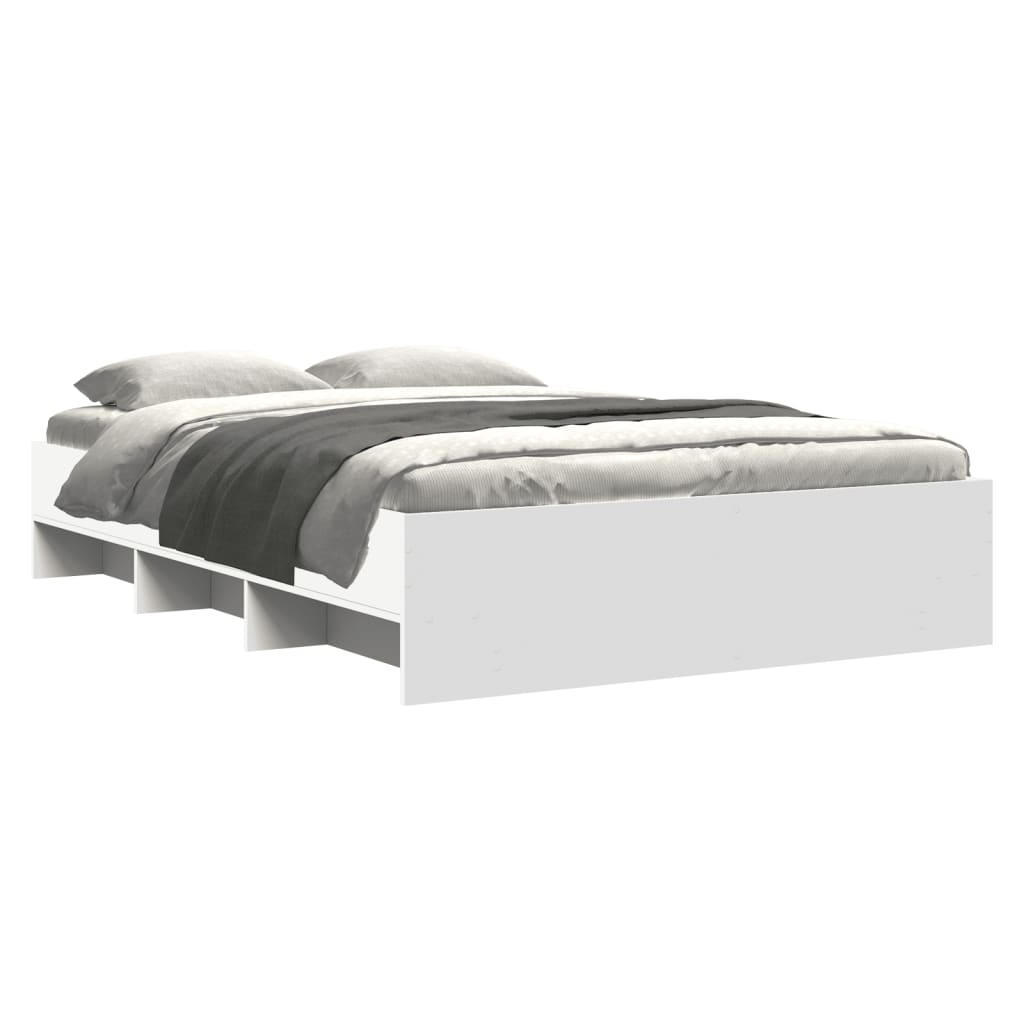 Bedframe bewerkt hout wit 135x190 cm is nu te koop bij PeponiXL, paradijselijk wonen!
