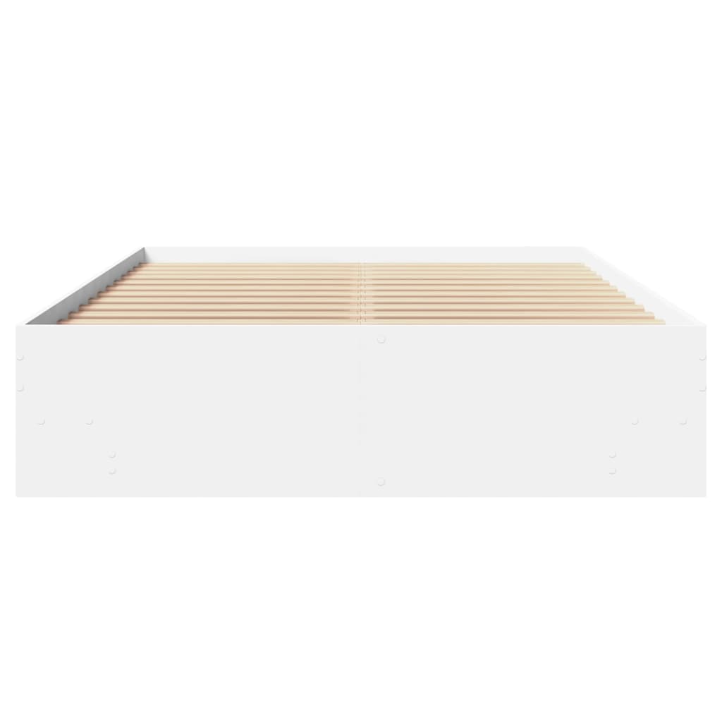 Bedframe bewerkt hout wit 135x190 cm is nu te koop bij PeponiXL, paradijselijk wonen!