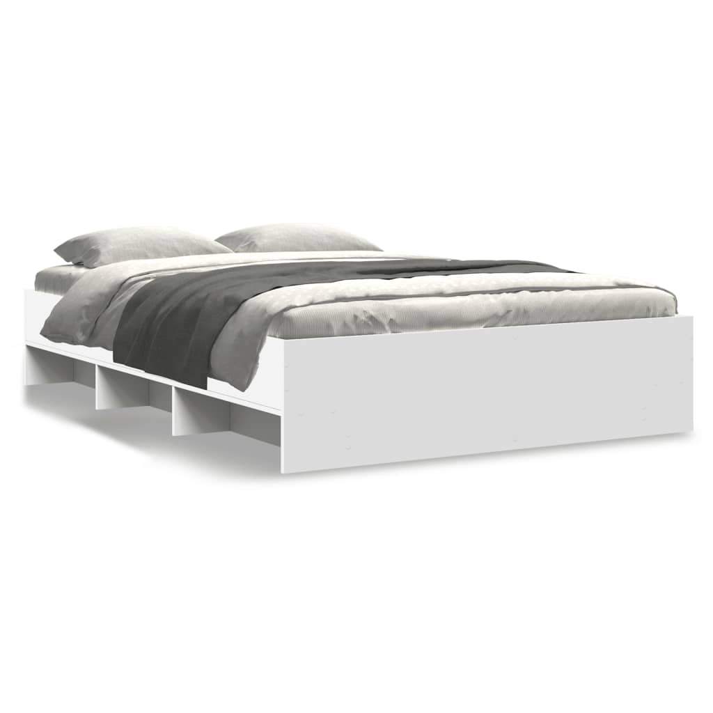 Bedframe bewerkt hout wit 135x190 cm is nu te koop bij PeponiXL, paradijselijk wonen!