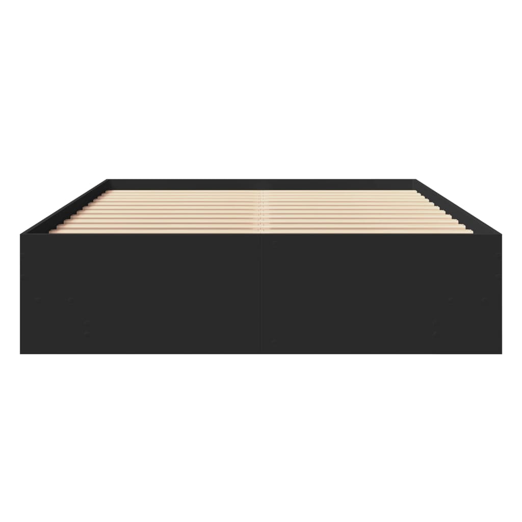 Bedframe bewerkt hout zwart 135x190 cm is nu te koop bij PeponiXL, paradijselijk wonen!