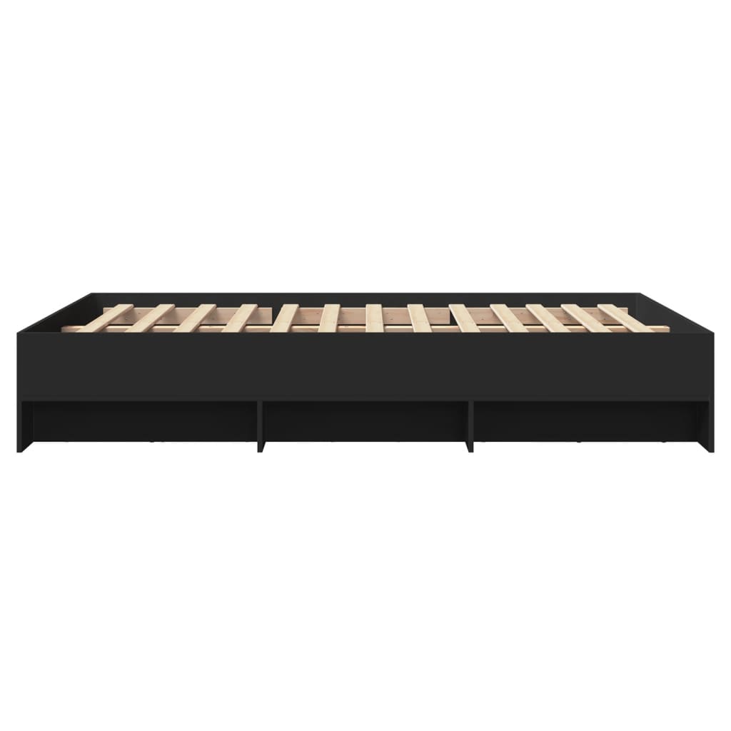 Bedframe bewerkt hout zwart 120x190 cm is nu te koop bij PeponiXL, paradijselijk wonen!