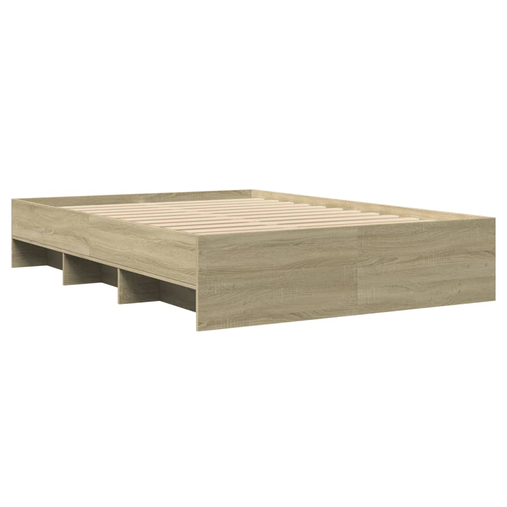 Bedframe zonder matras hout sonoma eikenkleurig 120x190 cm is nu te koop bij PeponiXL, paradijselijk wonen!