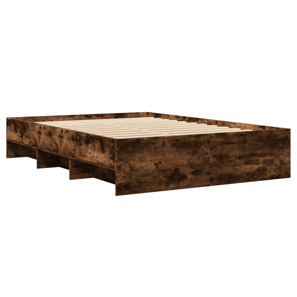 Bedframe zonder matras hout gerookt eikenkleurig 120x190 cm is nu te koop bij PeponiXL, paradijselijk wonen!