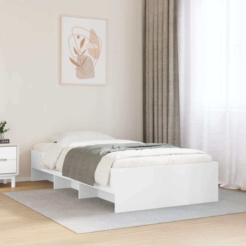 Bedframe bewerkt hout wit 90x190 cm is nu te koop bij PeponiXL, paradijselijk wonen!