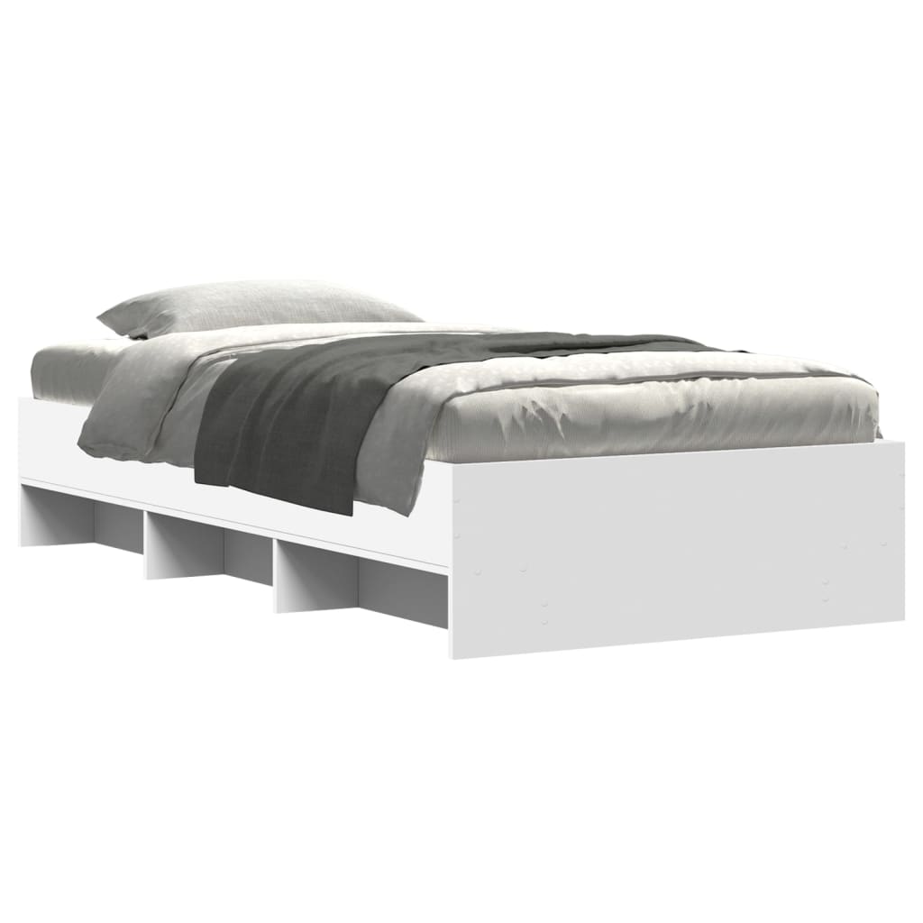 Bedframe bewerkt hout wit 90x190 cm is nu te koop bij PeponiXL, paradijselijk wonen!